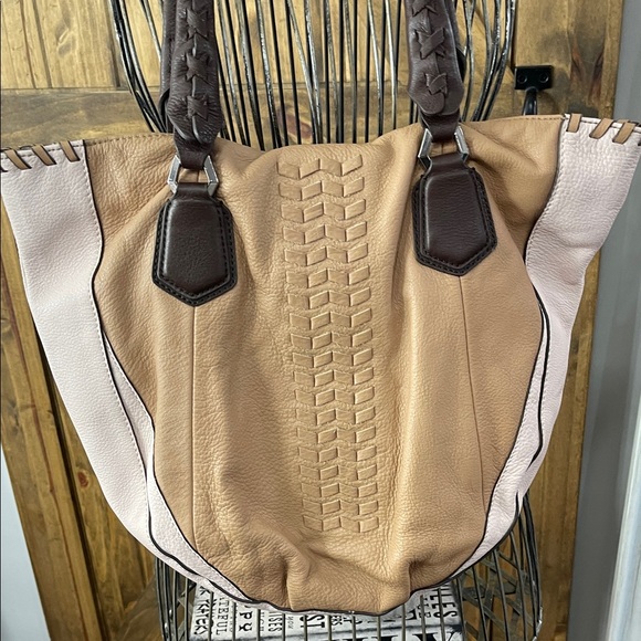 orYANY Large Brown Soft Leather W/Pink Sides Dark Brown Straps. - Picture 3 of 13